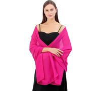 Ladiery Chales y envolturas de gasa suave transparente para mujer, vestidos ligeros de boda, fiesta de noche, bufanda para novia, Rojo Rosa(1), 79" x 28" (200cm x 70cm)
