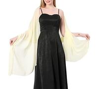 Ladiery Chales y envolturas de gasa suave y traslúcida para mujer, ligeros, para bodas, vestidos de fiesta de noche, bufanda, novia, beige, 79" x 28" (200cm x 70cm)