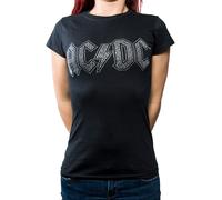 Ladies AC/DC Diamante Logo con licencia Camiseta señoras