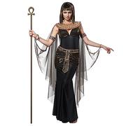 Ladies Black Queen Cleopatra Egyptian Halloween Fancy Dress Costume Small