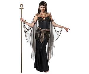 Ladies Black Queen Cleopatra Egyptian Halloween Fancy Dress Costume Small