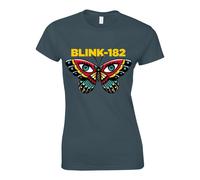 Ladies Blink 182 Butterfly Heather Navy oficial Camiseta mujeres señoras