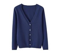 Ladies Button Down Knit Cardigans Solid Colour Long Sleeve Sweater V Neck Loose Jumper Fall Casual Outwear Elegant Cardigan C-39