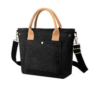 Ladies Crossbody Purse Fashion Casual Women Retro Solid Color Canvas Bag Simple Handbag Messenger(Black)