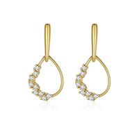 Ladies Drop-Shaped Inlaid Crystal Female and Atmospheric Hollow Women's Banquet Prom High-End Earrings