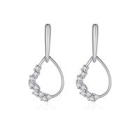 Ladies Drop-Shaped Inlaid Crystal Female and Atmospheric Hollow Women's Banquet Prom High-End Earrings