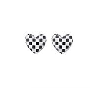 Ladies earrings Black Heart Mosaic Stud present For Women New Unusual Earing Fine Jewelry Earrings