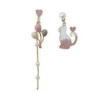 Ladies Fashion 925 Cute Tassel Long Cat Party Jewelry High-End Earrings
