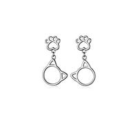 Ladies Fashion 925 Hollow Paw Print Cute Short Animal Cat Party Banquet Jewelry High-End Earrings