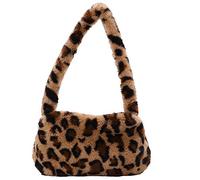 Ladies Furry Shoulder Handbag Underarm Portable Fashion Wild Messenger Bag(D)