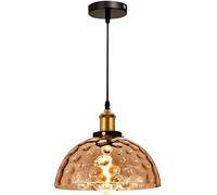 Ladies Jewellery Japanese Bar Counter Pendant Light American Style Retro Amber Hammered Glass Hanging Lamp Minimalist Kitchen Island Chandelier Adjustable Indoor Lighting For Hallway Cafe Necklace