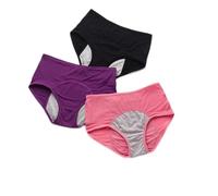 Ladies Menstrual Postpartum Briefs Cotton Leak Proof Crotch Teens Girls First Starter Kit Hipster Underwear Comfortable Panty Breathable Knickers Pack Of 3 Multipack L