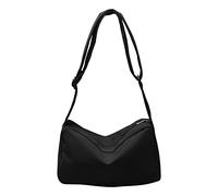 Ladies' Nylon Small Shoulder Bag Large Capacity Solid Colour Simple Casual Crossbody(Black)