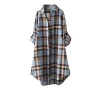 Ladies Pliad Long Shirts Oversized Long Sleeve T Shirts Botton Down Collared Neck Shirts Basic Blouse Going out Top Gifts for Women C-72