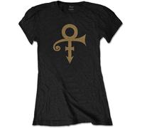 Prince Symbol Camiseta, Negro (Black Black), L para Mujer