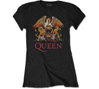 Ladies Queen Crest Freddie Mercury Brian May con licencia Camiseta señoras