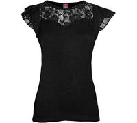 Ladies Spiral Plain Lace Capsleeve con licencia Camiseta señoras