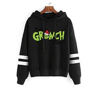 Ladies Sudadera con Capucha Sudadera con Capucha Resting Grinch De Manguito De Mangas De Mangas Largas para Mujer Black-XL