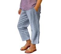 Ladies Trousers Linen Wide Leg Elasticated High Waist Women Summer Lightweight Drawstring Baggy Lounge Pants Plain Straight Leg Comfy Casual Holiday Essentials Bottoms with Pocket