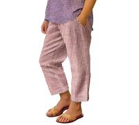 Ladies Trousers Linen Wide Leg Elasticated High Waist Women Summer Lightweight Drawstring Baggy Lounge Pants Plain Straight Leg Comfy Casual Holiday Essentials Bottoms with Pocket