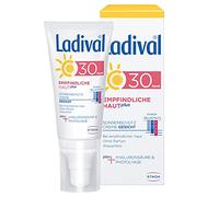 Ladival Crema solar para la piel sensible Plus para la cara, SPF 30, sin perfume, sin colorantes ni conservantes, resistente al agua, 50 ml