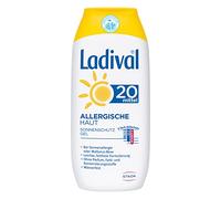 Ladival Gel solar para pieles alérgicas, protección solar SPF 20, sin perfume, para alérgicos, sin colorantes ni conservantes, impermeable, 1 x 200 ml