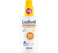 Ladival Spray protector solar para la piel sensible de los niños SPF 50+: protector solar para niños y bebés a partir de 6 meses, nutritivo, extra impermeable, con 4 capas de protección celular, 150