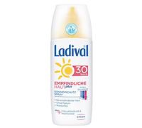 Ladival Spray protector solar para pieles sensibles con protección solar SPF 30, sin perfume, sin colorantes ni conservantes, resistente al agua, 150 ml