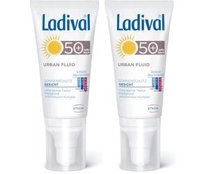 Ladival Urban Fluid SPF 50 - Crema solar mate facial con textura ultra ligera adecuada para el uso diario 1 x 50 ml (Paquete de 2)
