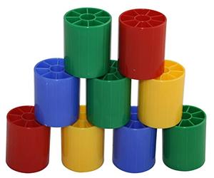 LADO - Aprendo a enhebrar cuentas - Super-Cilindros - Juego Educativo. Ensartar, clasificar, destreza Manual. 12 pzs
