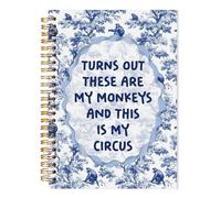 LADOCK Chinoiserie - Cuaderno de oficina divertido para el trabajo, diario de regalos para jefa, regalos divertidos de oficina para mujeres, resulta que estos son mis monos y este es mi circo, diario