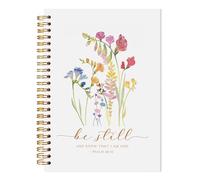 LADOCK Cuaderno cristiano floral en espiral, Be Still and Know That I Am God, diario con versículos bíblicos, regalos cristianos para mujeres, diario de oración religiosa, 5.5 x 8.3 pulgadas