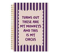 LADOCK Cuaderno de oficina divertido morado para el trabajo, diario de regalos para jefa, regalos divertidos de oficina para mujeres, resulta que estos son mis monos y este es mi circo, diario en