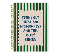 LADOCK Cuaderno de oficina divertido verde para el trabajo, diario de regalos para jefa, regalos divertidos de oficina para mujeres, resulta que estos son mis monos y este es mi circo, diario en