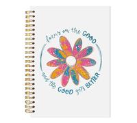 LADOCK Cuaderno inspirador floral bohemio, diario motivacional de salud mental, regalos positivos inspiradores para mujeres, cuaderno en espiral, diario de terapia para mujeres, suministros de oficina