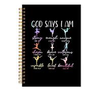 LADOCK God Says I Am Dancer - Cuaderno cristiano en espiral, diario de versículos bíblicos, regalos cristianos para mujeres, cuaderno de notas de iglesia, diario de escritura religiosa para mujeres