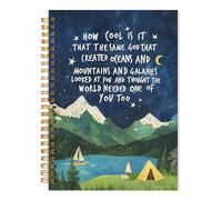 LADOCK Mountain Lake Sky - Cuaderno cristiano en espiral, con texto en inglés "How Cool Is It That the Same God", diario religioso inspirador, 5.5 x 8.3 pulgadas