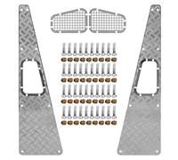 Lados de la Placa de Deslizamiento de Metal, 2 Piezas Lados de la Placa de Deslizamiento de Metal Mejorados Lados de la Placa de Deslizamiento del Coche RC de Metal Plateado con