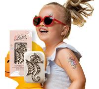 LaDot Tatuajes Temporales - Caballito de Mar y Muchos Diseños Más | Seguros Fáciles de Aplicar y Divertidos para Niños y Adultos