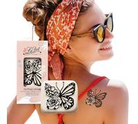 LaDot Tatuajes Temporales - Mariposa Rosa y Muchos Diseños Más | Seguros Fáciles de Aplicar y Divertidos para Niños y Adultos