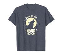 Ladra en la Luna de Corteza: Noche Estrellada del Lobo Aullando Camiseta, Hombre, Azul Jaspeado, 6XL