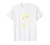 Ladra en la Luna de Corteza: Noche Estrellada del Lobo Aullando Camiseta, Hombre, Blanco, XL