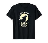 Ladra en la Luna de Corteza: Noche Estrellada del Lobo Aullando Camiseta, Hombre, Negro, 5XL