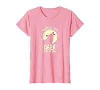 Ladra en la Luna de Corteza: Noche Estrellada del Lobo Aullando Camiseta, Mujer, Rosado, M