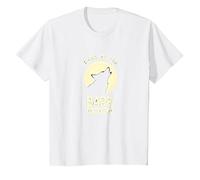 Ladra en la Luna de Corteza: Noche Estrellada del Lobo Aullando Camiseta, Niños, Blanco, 6 años