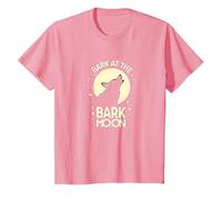 Ladra en la Luna de Corteza: Noche Estrellada del Lobo Aullando Camiseta, Niños, Rosado, 4 años