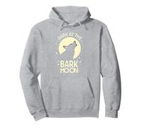 Ladra en la Luna de Corteza: Noche Estrellada del Lobo Aullando Sudadera con Capucha, Unisex para Adultos, Gris Jaspeado, XXL