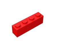 Ladrillo de construcción clásico de 1 x 4, bloque de ladrillo a granel de 100 piezas, compatible con piezas y piezas Lego 3010 (110 piezas) (rojo)