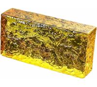 Ladrillo de vidrio transparente, Bloque de Vidrio Arquitectónico Multicolor 20x10x5 cm for Mamparas Pared(Yellow-a)