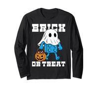 Ladrillo o Trato Constructor Bloque Construcción Halloween Ladrillo Maestro Manga Larga